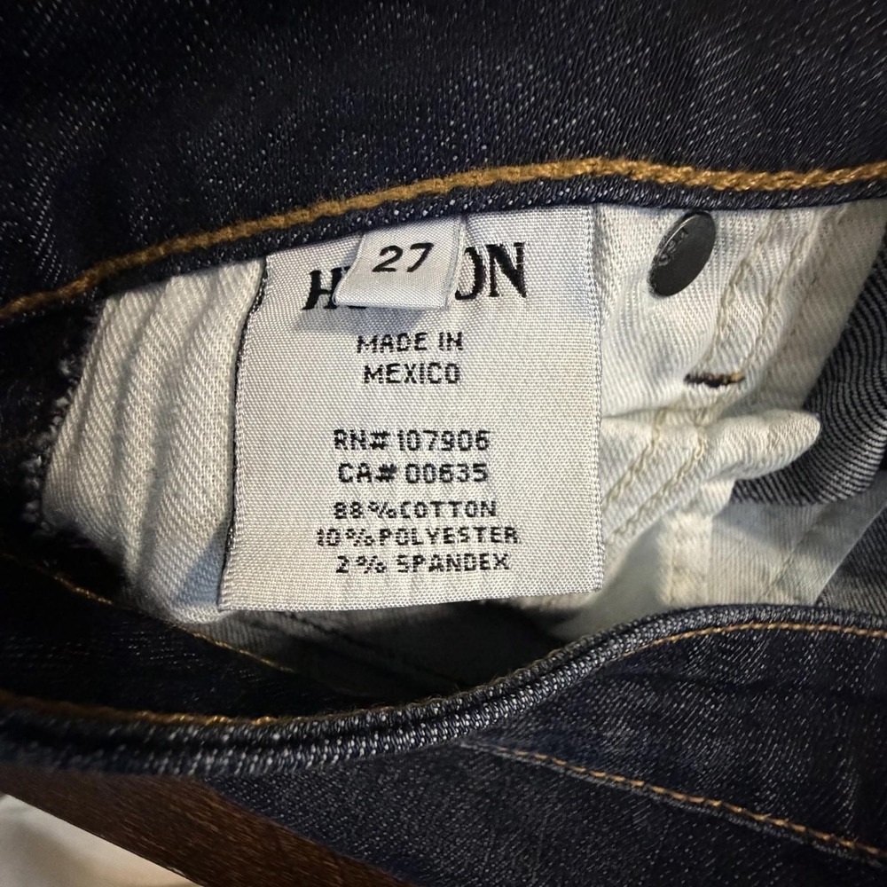 Hudson Carly Straight Leg Jeans Dark‎ Wash Blue 27 Flap Pocket Designer Denim - Picture 13 of 14